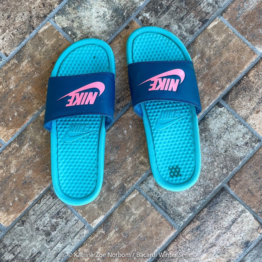 Nike Slides - Blue & Pink